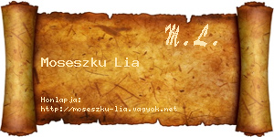 Moseszku Lia névjegykártya